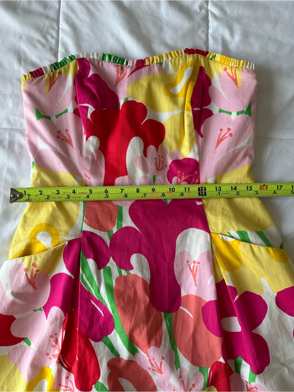 Lilly Pulitzer Blossom Strapless Dress Lavish Lilly Floral Flare Pockets Size 6 - Picture 6 of 8